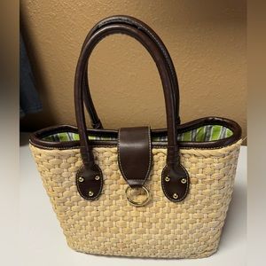 Chaps Straw Satchel handbag